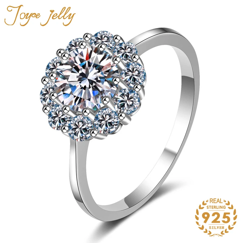 JoyceJelly Trendy Wedding Jewelry Ring 1 Carat 2020 New Arrival 925 Sterling Silver 10 Claw Rings Moissanites Gifts Wholesale | Украшения и