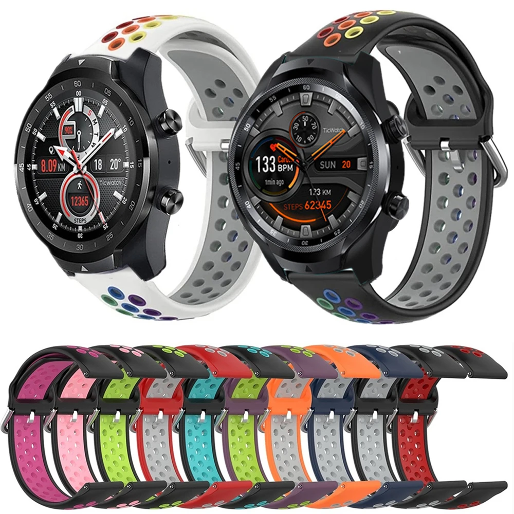 Ремешок силиконовый для TicWatch Pro 3/3 Воздухопроницаемый браслет смарт-часов с GPS 22