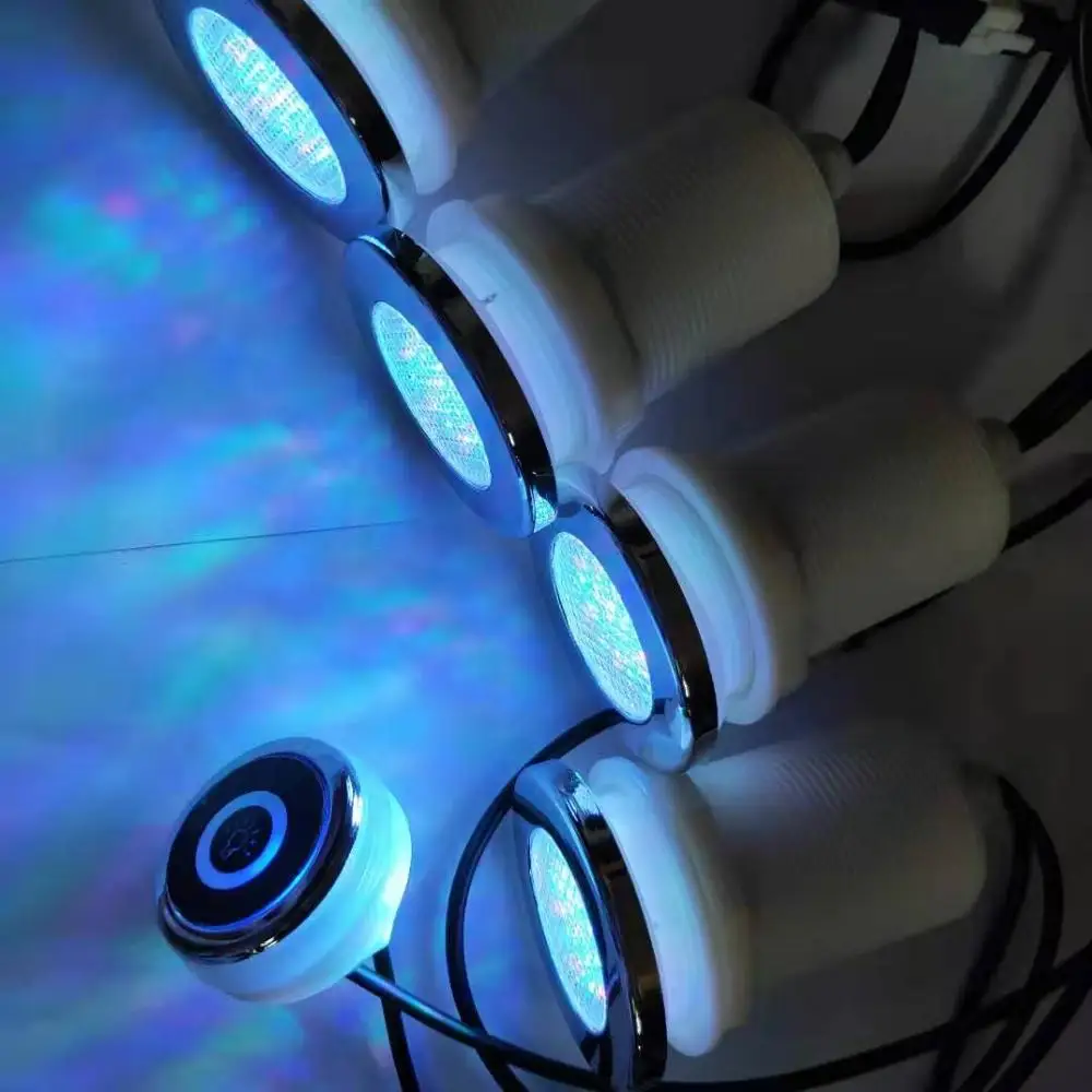 4 шт. muitc цвет RGB ванна водонепроницаемый светодиодный светильник с 1 шт. переключатель контроллер и 1 шт. адаптер 12 В DC 1A