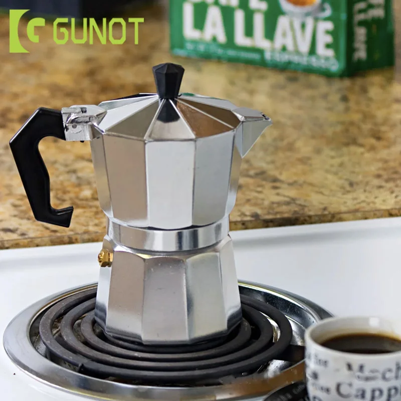 Groot алюминиевый чайник для Moka Pot кофеварка итальянского эспрессо с фильтром