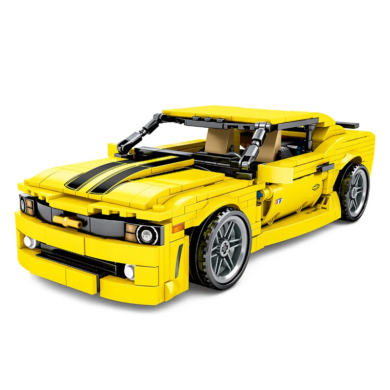 with book no box 558 шт. Bumblebee Camaro спортивные строительные блоки для автомобилей, подходят для техники, гоночных автомобилей, супермашин, Playmobil, кирпичи, детские подарки для мальчиков и девочек - Цвет: with book no box