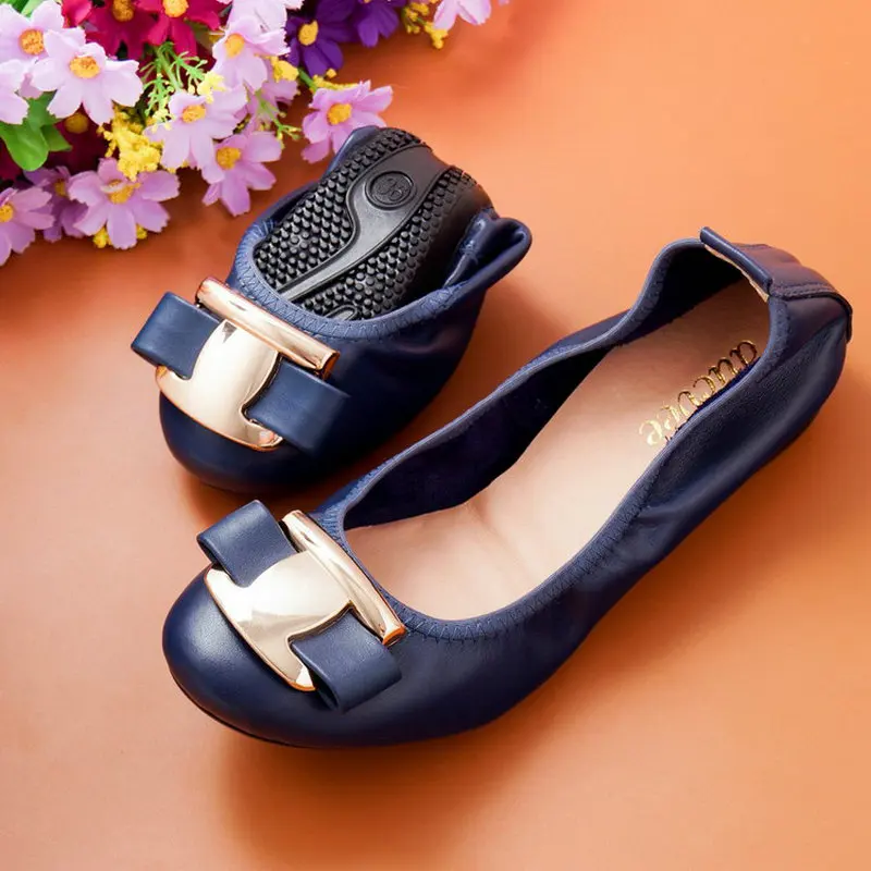 Женские лоферы на плоской подошве Повседневные балетки из натуральной кожи без