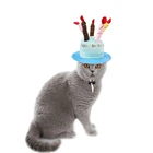 Собака Милая шляпа для животных шапочки шляпа с торт ко дню рождения свечи подарок дизайн праздничный костюм на день рождения Головные уборы аксессуар для домашних животных Кепки