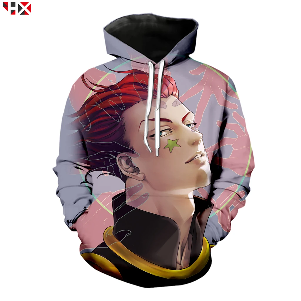 Толстовка с капюшоном Z256 для мужчин и женщин уличная одежда 3D принтом аниме Hunter X