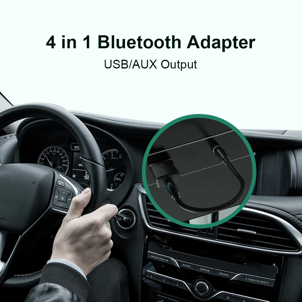 

4 in 1 USB Bluetooth 5.0 Dongle Transmission Receiver AUX 3.5mm Audio Wireless Adapter for TV Car Kit Speaker Universal Adapter
