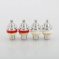 hifi 4pcs rhodium plated cardas grfa thick female jack rca connector chassis panel mount adapter audio terminal plug
