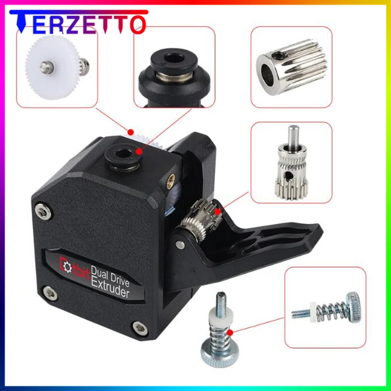 

Double Gears Dual Drive Extrusion Cloned Btech Bowden Extruder for 3D Printer Parts CR10 MK8