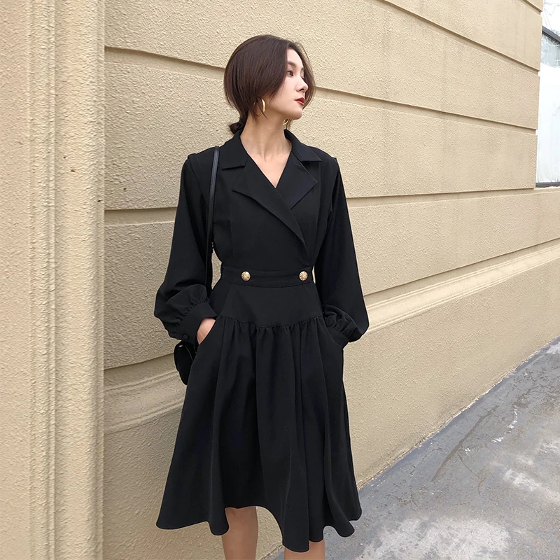 KINOMI 2019 Новый Фонари с длинными рукавами зимние платья Мода Осень корейский стиль