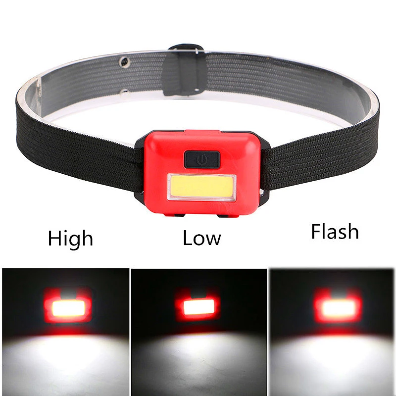 ABUI-Cob Led Mini head light lamp Headlight 3 Modes Rainproof Head Torch Flashlight For Outdoor Camping Fishing Black | Лампы и