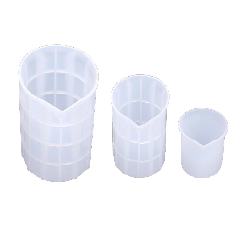 

2021 New 3Pcs 100ml 350ml 750ml Flexible Silicone Measuring Cup Resin Jewelry Tools Kit