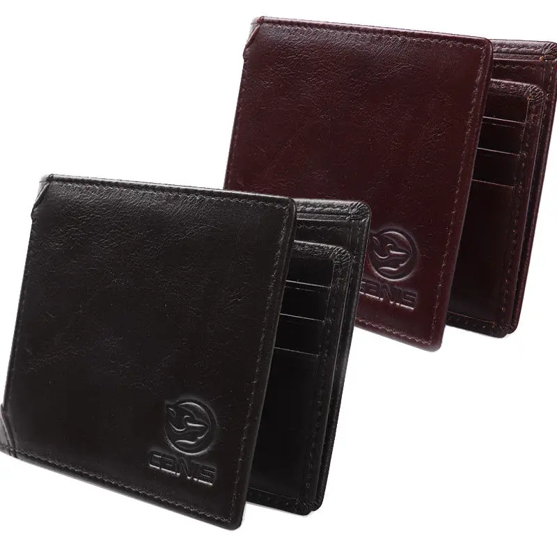 Мужской кожаный сверхвместительный короткий кошелек повседневный тонкий