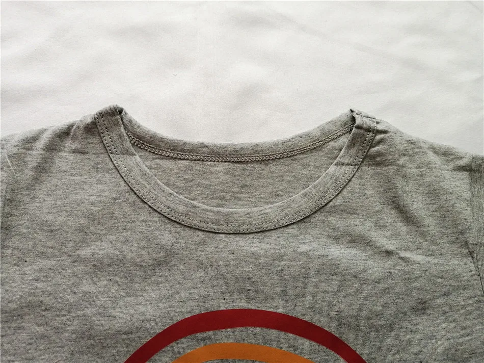 Rainbow Mother Daughter T-shirts Summer Family Matching Outfits Mom Baby Mommy and Me Tee-shirt Clothes Woman Girls Cotton Tops