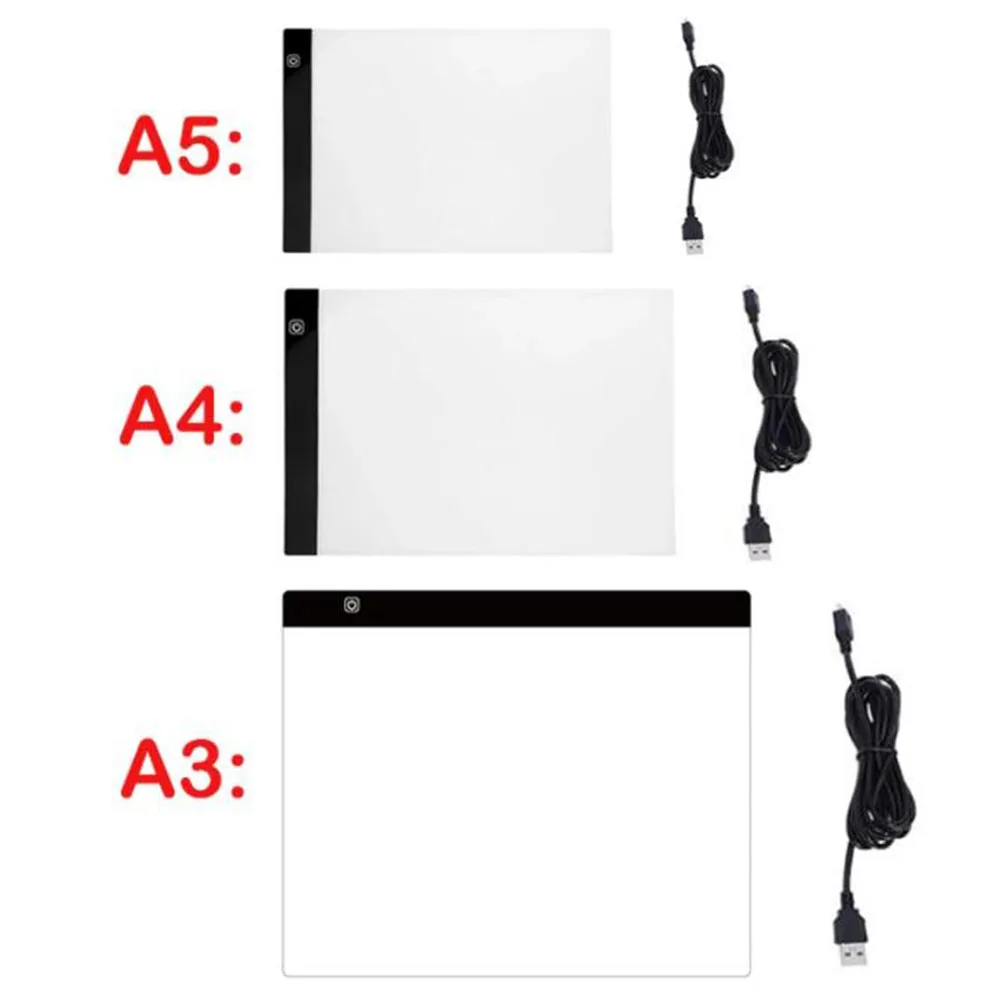 

A3 A4/A5 Size Three Level Dimmable Led Light Pad,Tablet Eye Protection Easier for Diamond Painting Embroidery Tools Accessories