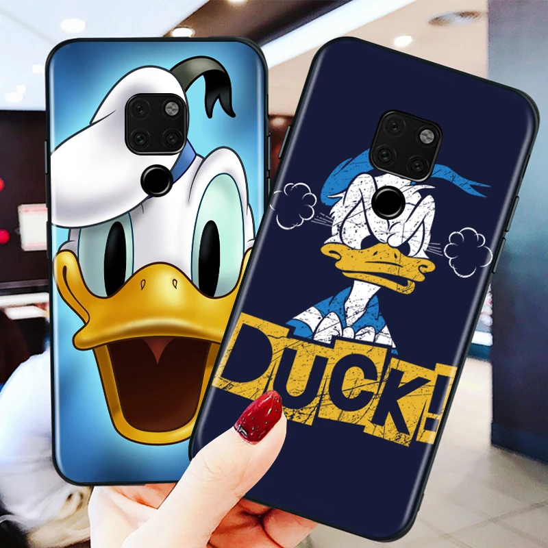 

Disney Donald Duck Cartoon for Huawei Mate 40 RS 30 20 X 10 P Smart Z S Lite Pro Plus 2021 2020 Black Phone Case