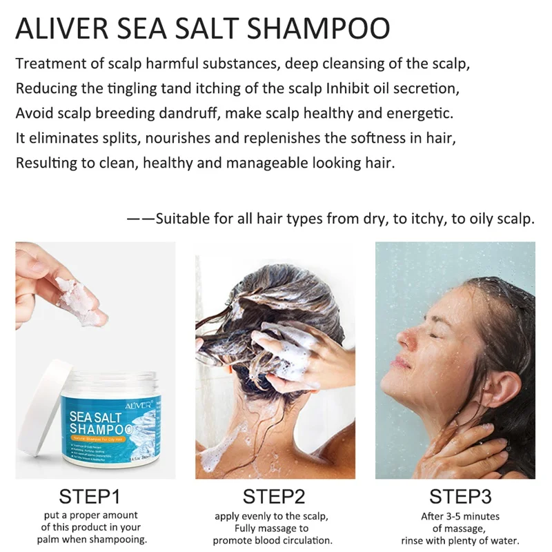 

Sea Salt Shampoo Hair Treatment Shampoo For Scalp Psoriasis Itching Scalp And Dandruff - For Men & Women