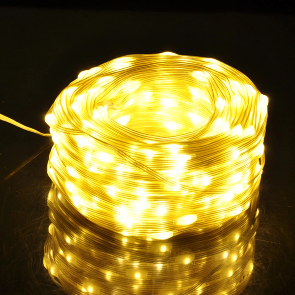 

100 светодиодный 400 светодиодный 800 светодиодный гирлянды 24v низшее Напряжение Водонепроницаемый плоских проволочных поясов для гибкий свет...