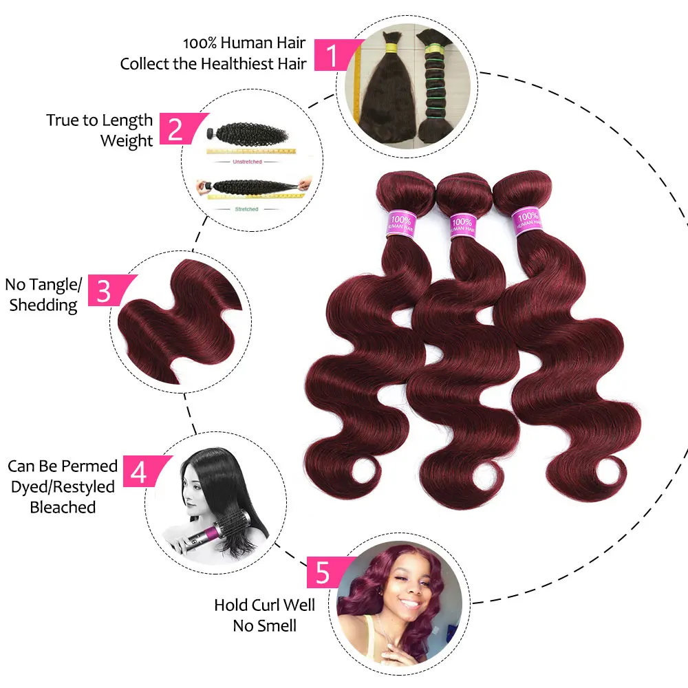 Бразильские волнистые волосы для придания объема пряди 100% человеческие 10 26