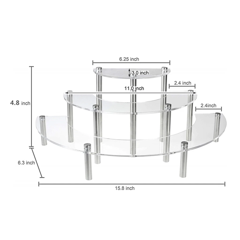 

Acrylic Display Shelves- Clear Display Stands Risers for Home Party Kitchen