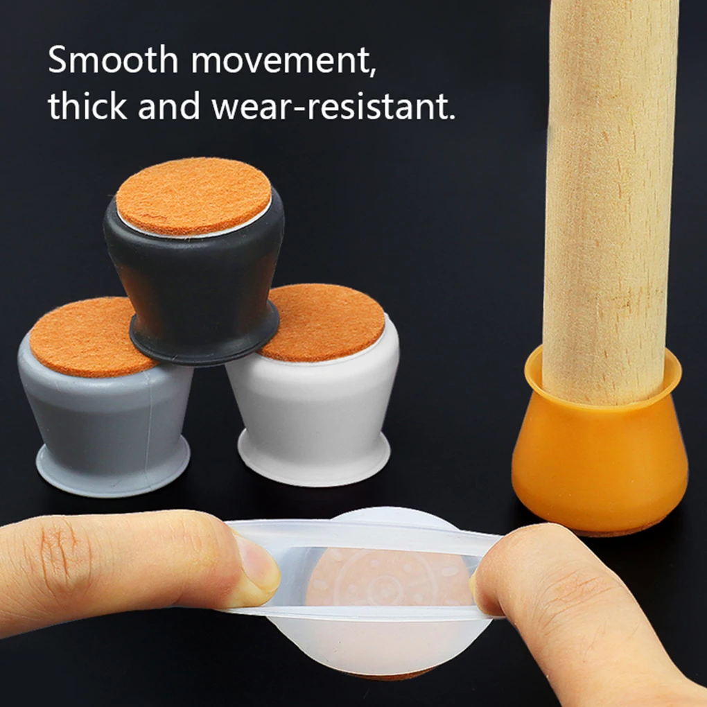 

4Pcs Silicone Table Chair Leg Mat Non-slip Table Chair Furniture Leg Caps Foot Protection Bottom Cover Pads Chair Leg socks