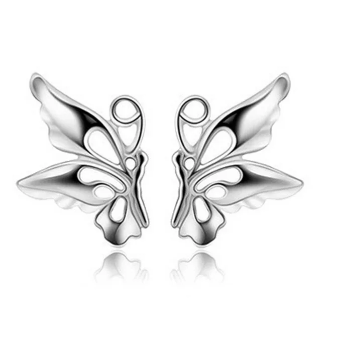 Женские серьги капельки с изображением бабочек|Серьги-гвоздики| |