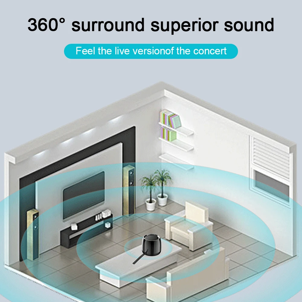 

Portable Bluetooth Speaker Mini Wireless Subwoofer Stereo Cancelling Microphone Support Bluetooth 5.0 TF Playback