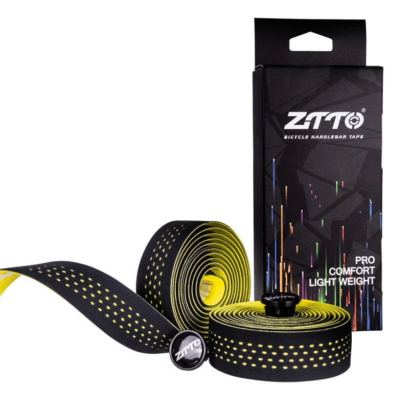 

2pcs/set Soft Road Bike Bicycle Handlebar EVA PU Bar Tape Sports Professional Cycling Damping Anti-Vibration Wrap Plug Tape