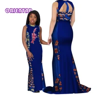 2 pieces african dresses for mother daughter family matching clothes long dress african print dresses women girl dress wyq182