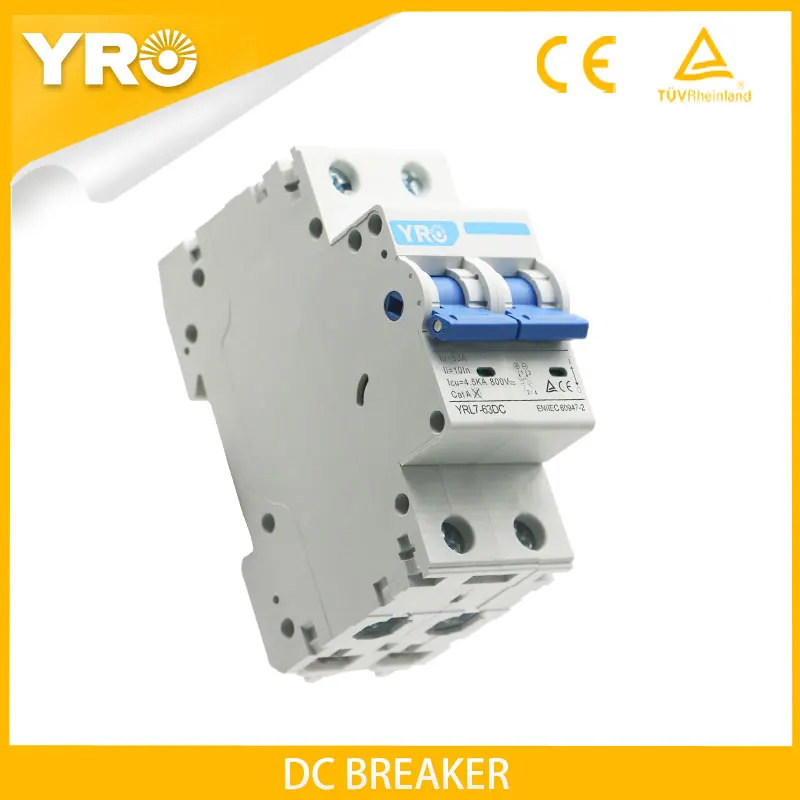 

2P DC 600V Solar Mini Circuit Breaker 6A 10A 16A 20A 25A 32A 40A 50A 63A DC MCB for PV System YRL7-63DC