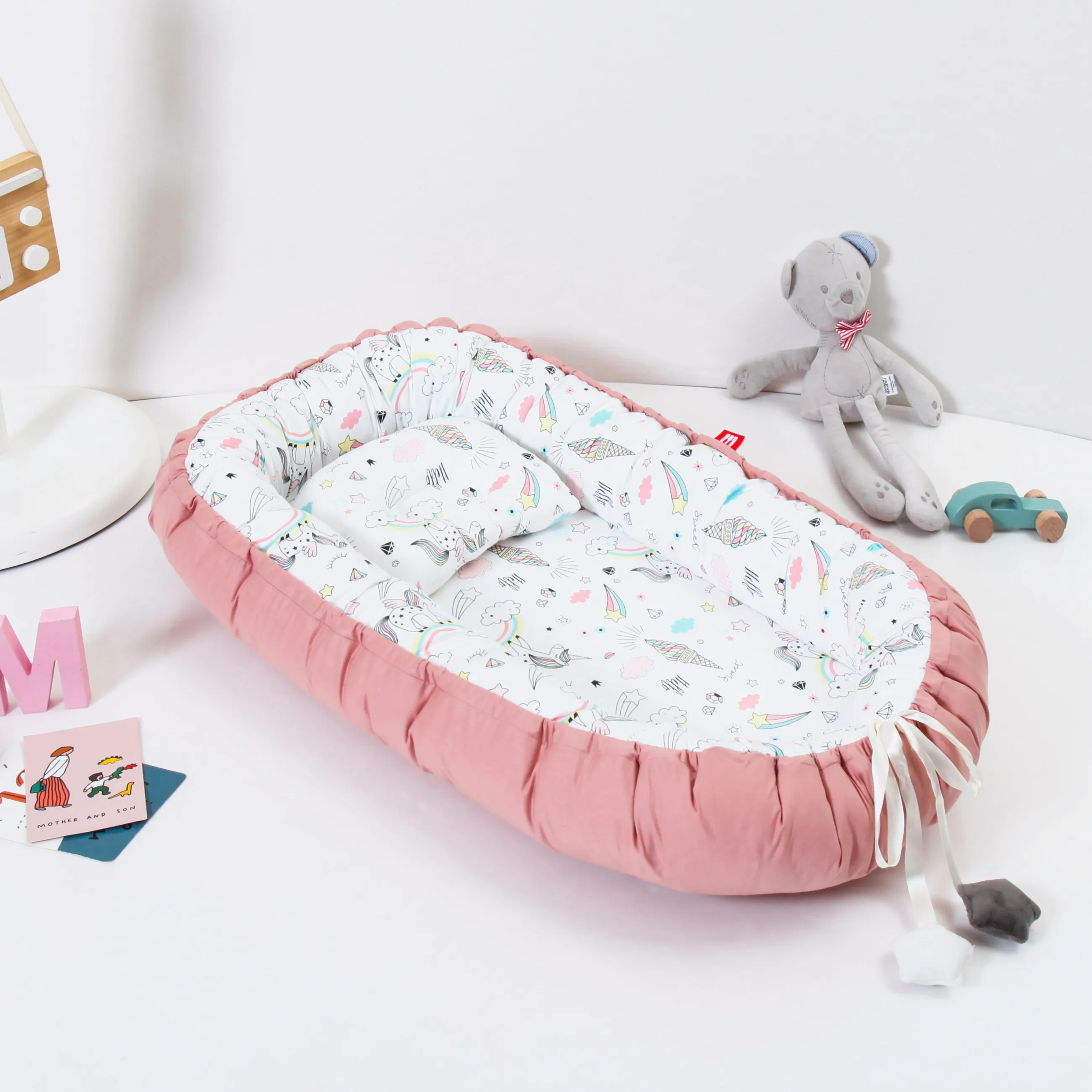 85x50 см переносная детская кровать новорожденная кроватка гнездо матрас колыбель