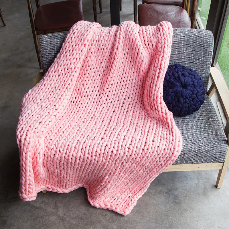 Microfine Blanket New Thick Line Woven Iceland Wool Knitted Cover Spring and Autumn Sofa Bedroom Pure Color | Дом и сад