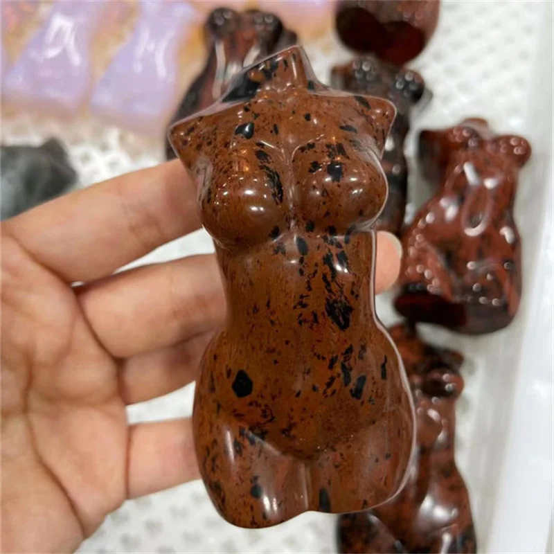 

Natural crystals healing stones quartz carved woman body red jasper carving female model body for decoration