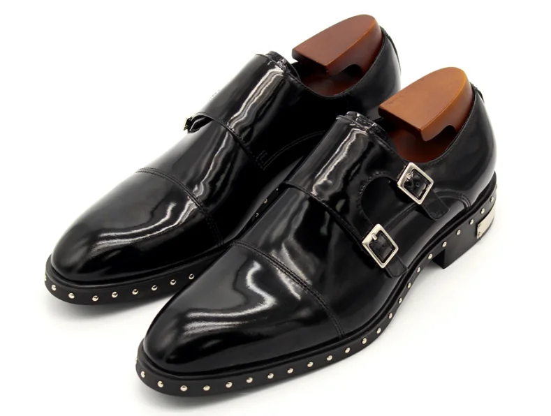 Мужские туфли на плоской подошве с заклепками|Туфли| |