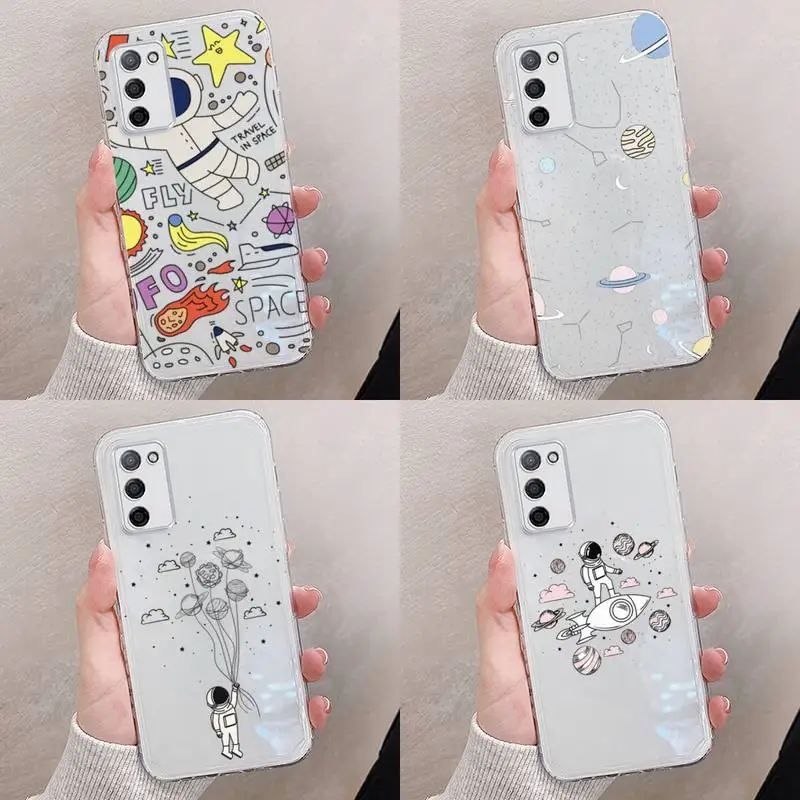 

Star Astronaut Phone Case Transparent For oppo RENO A 1 2 3 4 5 7 8 Z 2Z SE ACE PRO moible bag