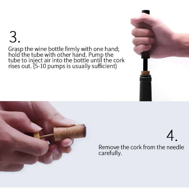 1 шт. Портативный воздушный насос для вина открывалка бутылок Нержавеющая сталь