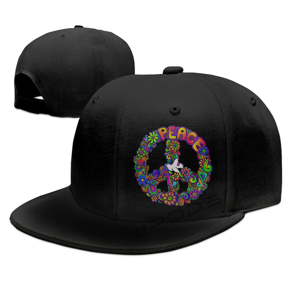 

New Sports Hats Hippie Flower Power Peace Sign Fashion Baseball Cap Adjustabler Hip Hop Dad Hat Men Women Snapback Caps