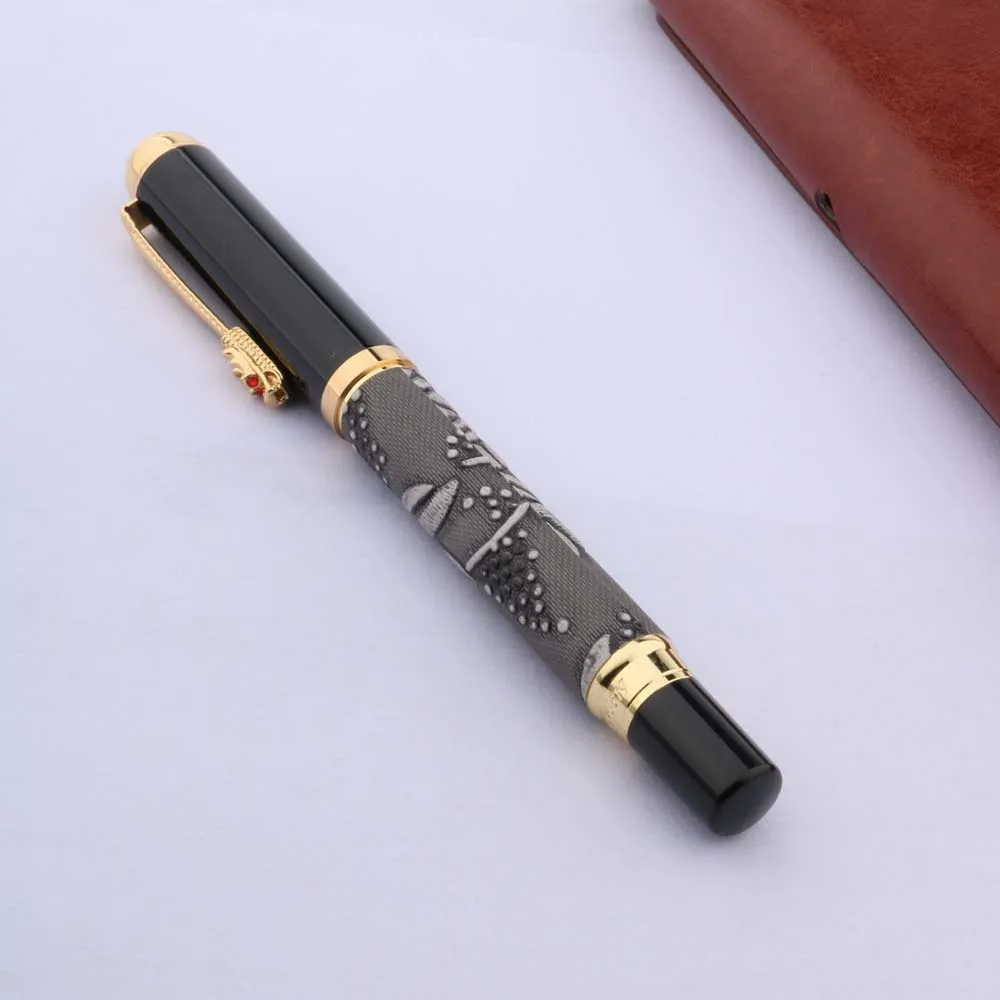 Вэнь серого цвета с золотой дракон клип перо для каллиграфии авторучка|pen quality|pen
