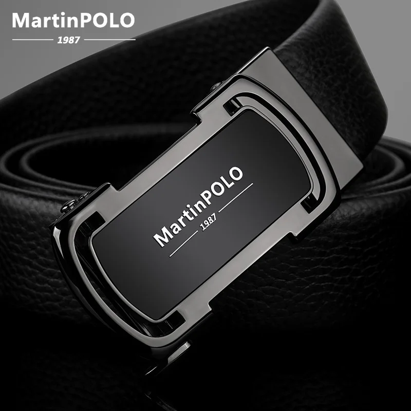 

MartinPOLO Genuine Leather Belts for Men High Quality Alloy Automatic Buckle Men Leather Belt Luxury Brand Designer MP04203P