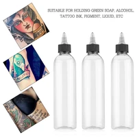 5pcs empty tattoo bottle with screw cap tattoo ink pigment makeup transparent for salon artists home use 306090120ml