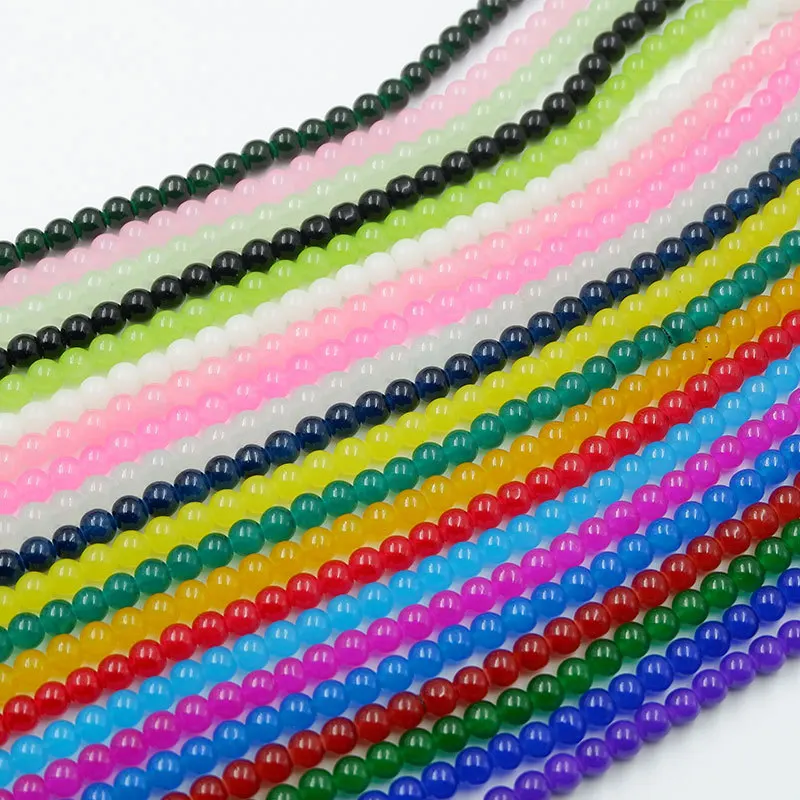 

100pcs 8mm Imitation Natural Stone Round Glass Beads For Jewelry Making Bracelet necklace Spacer Loose Beads DIY Accessory