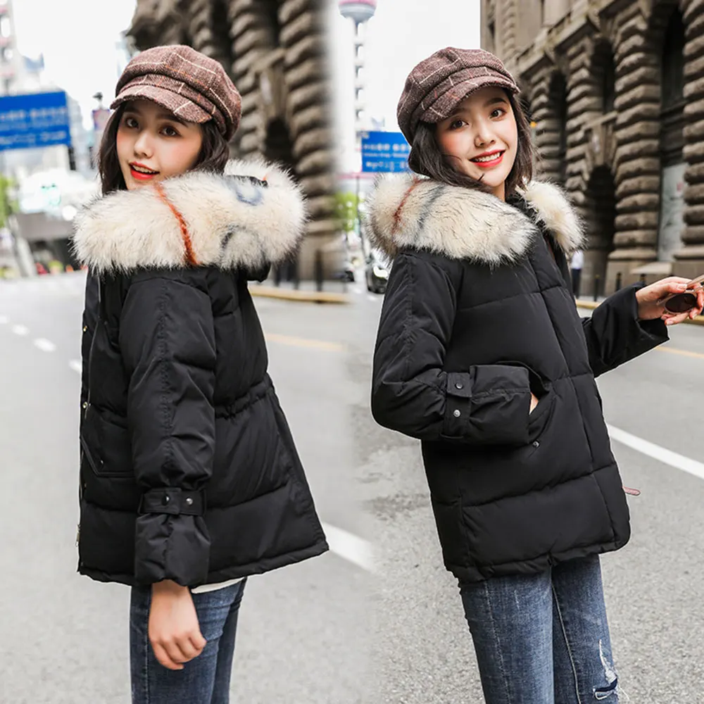 

Vielleicht Fur Hooded Women Winter Coat 2019 Fashion Thick Parkas Short Winter Jacket Women Overcoat Female Solid Warm Coats