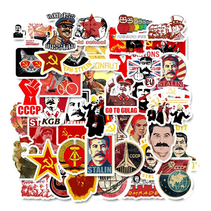 LL-083# 50/pcs Stalin USSR CCCP PVC Graffiti sticker Classic Creative Design collection Gift High quality Printing | Дом и сад