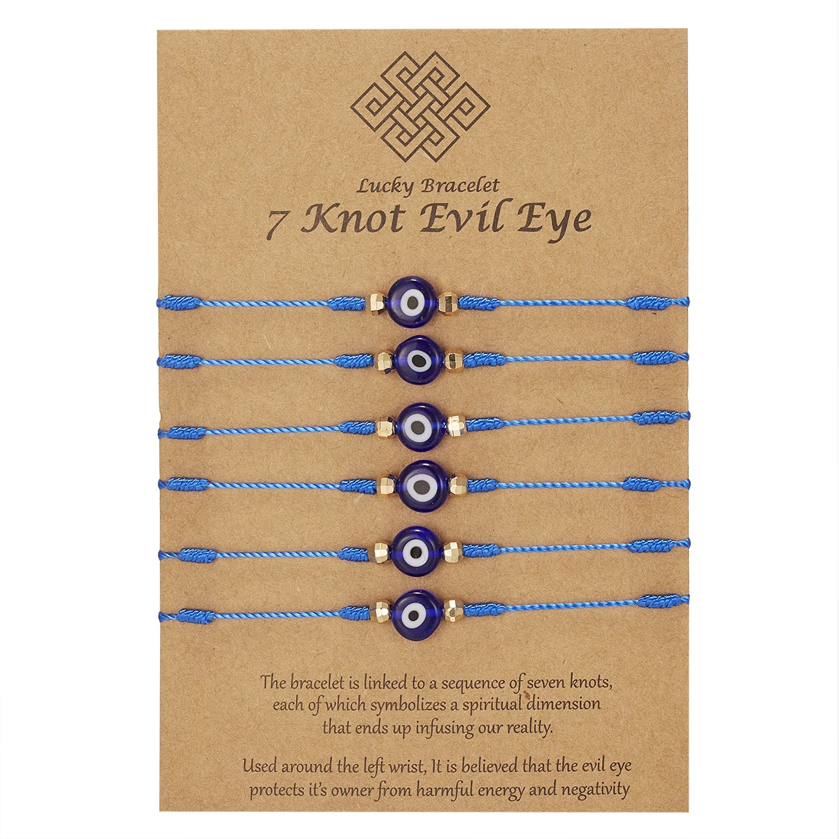 

6pcs/set Lovely Evil Eye Beads Bracelets For Women Handmade Knots Braided Rope Bracelet Adjustable Bangle Lucky Jewelry Gifts