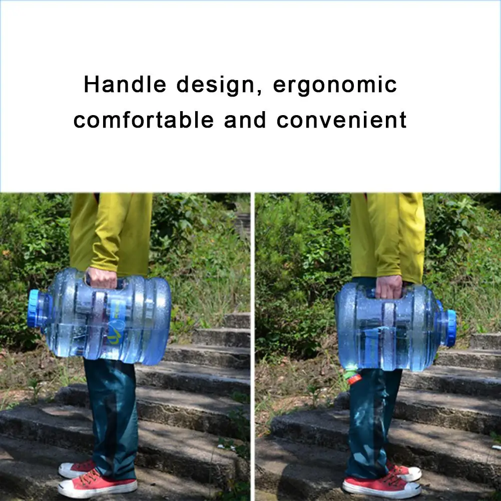 

12L Self - Driving Tour PC Storage Bucket Car Round With Faucet Portable Drinking Bucket Outdoor Water Container Carrier