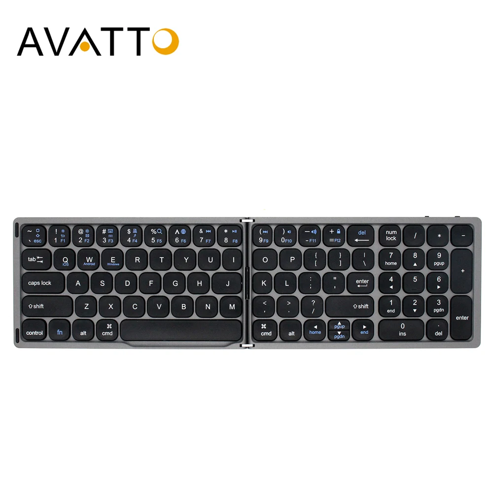 AVATTO FK328 портативная Мини Складная Беспроводная Bluetooth клавиатура с цифровой
