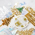 Искусственная Акриловая Карта, Красная Зеленая Рождественская елка, платиновая вечевечерние, фотография