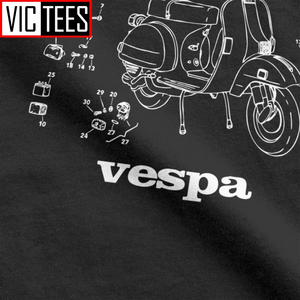 Мужская футболка с коротким рукавом Vespa уникальная винтажная хлопковая в стиле