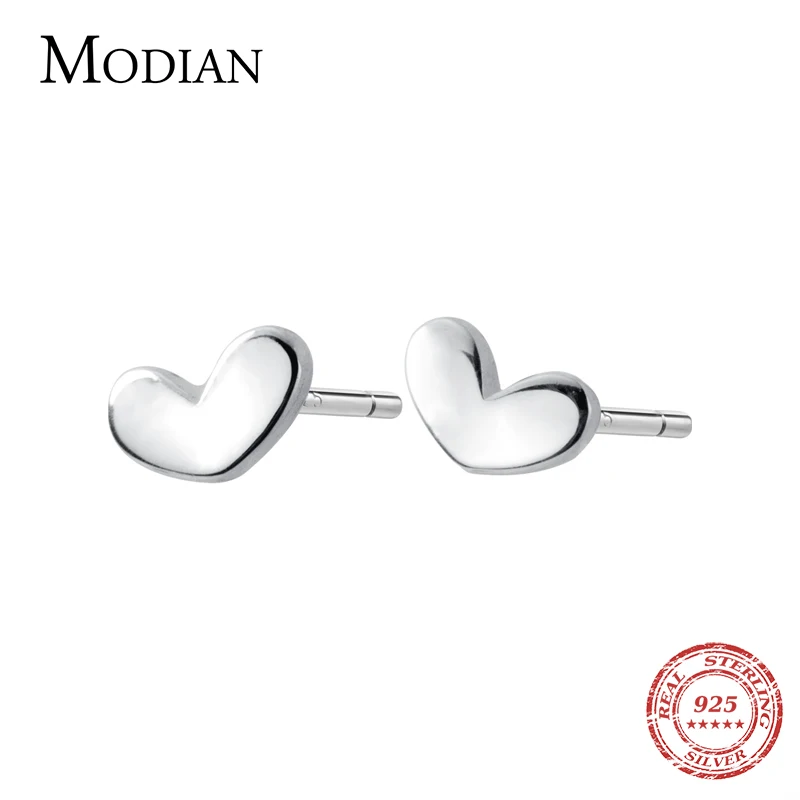 Modian 2021 Новый подружки невесты Милая прозрачная сердца серьги гвоздики 925