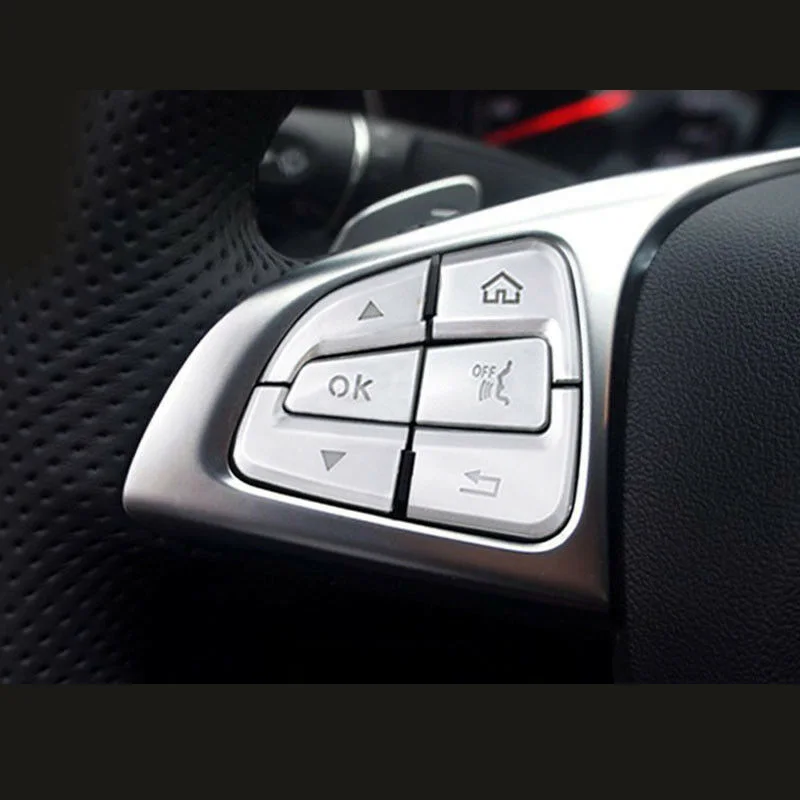 

Car Steering Wheel Button Trim For Mercedes Benz GLC X253 2015-2017 Accessories Cover Inner Parts Replacement Practical Useful