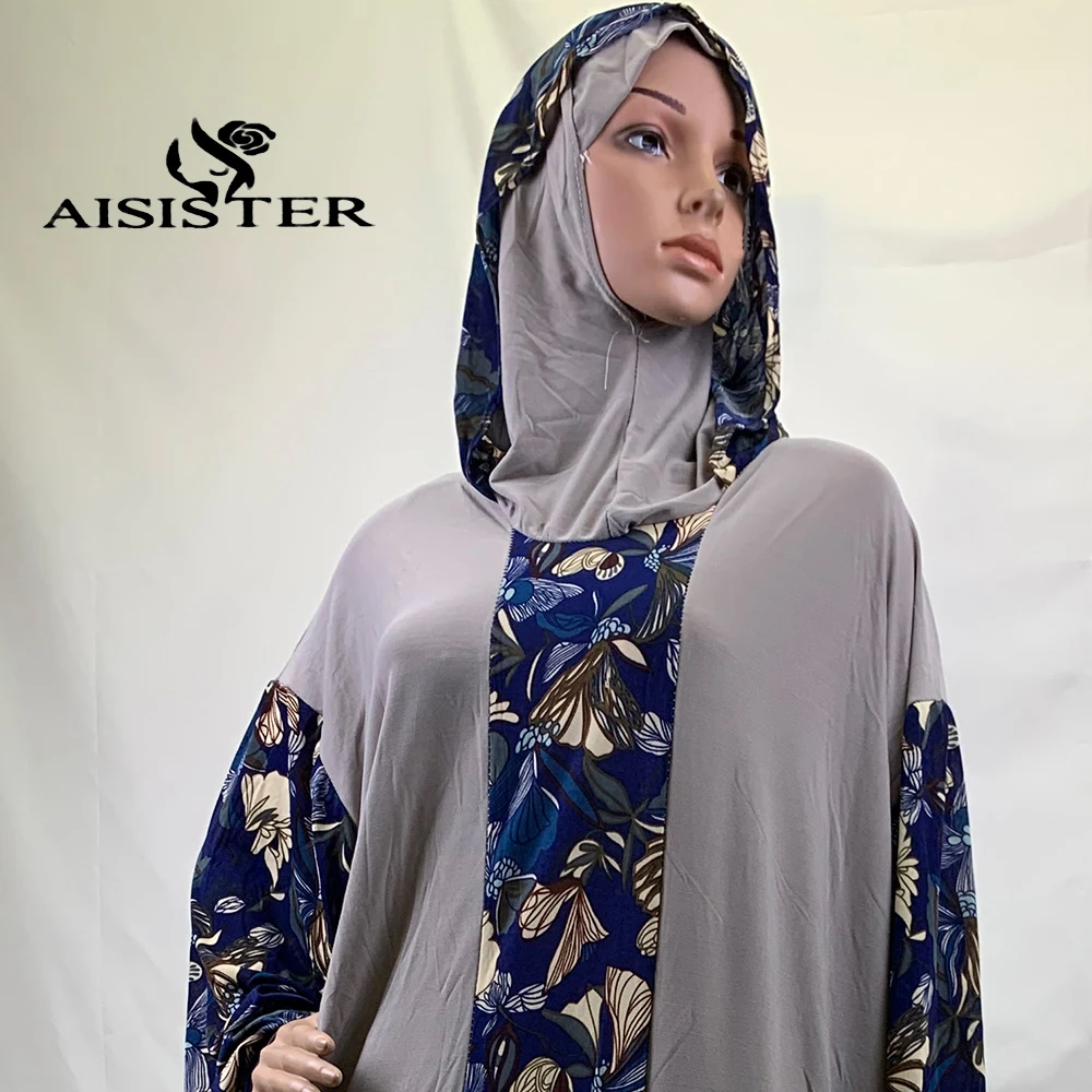 Мусульманское женское платье с двумя шляпами абайя для молитв Khimar Djellaba Femme Jibab Dubai