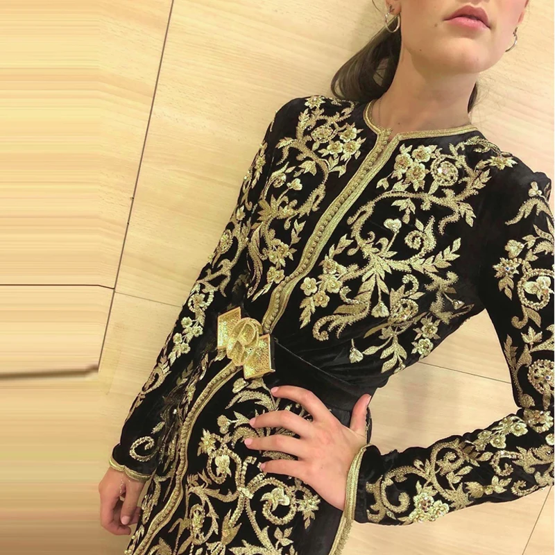 Женское прямое платье Beateen винтажное с цветочной вышивкой длинным рукавом и